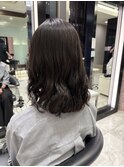 コテ巻き風パーマ/伸ばしかけパーマ#ミディアムパーマ