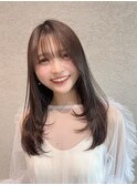 小顔レイヤー/グレージュ/顔まわりカット/髪質改善