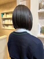 キャアリー(Caary) 福山美容室Caary前下がりボブ髪質改善切りっぱなし艶髪10代20代