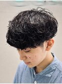 フェザーパーマサーフカール刈り上げセンターパート