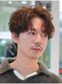 新橋メンズパーマツイストスパイラルパーマ波巻きニュアンス