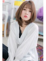 ミック ヘアアンドメイク アップ 駒込店(miq Hair&Make up)&nbsp;伸ばしかけに◎アッシュオリーブ小顔ワンカールボブウルフb1