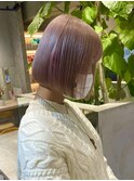 ミルクティーベージュナチュラルボブミニボブケアブリーチ20代