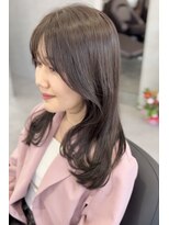 ジエクトカナウ 大阪梅田店(The Ect canow) セミロング/オルチャンヘア/ワンホンヘア/ミントベージュ