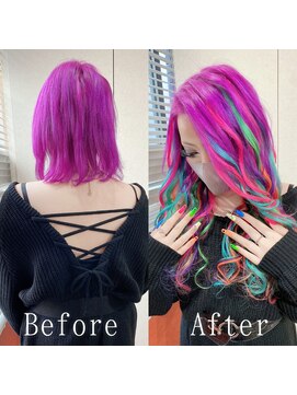 あるじゃんすー 沖縄店 レインボーカラーミックス#シールエクステ#大人ガーリー#沖縄