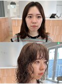 tas似合わせカット before&after 【ミディアムパーマ】