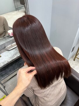 オズ 郡山桑野店(OZ) イメチェンハッシュカットフルバング似合わせレッドブラウン
