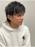 アッシュブラックカルマパーマベリーショートダークアッシュ