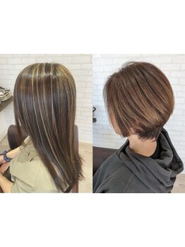 【ハイライト白髪ぼかし＋リタッチカラー￥5,500】白髪のオシャレ染めもお任せ♪お手頃価格で通いやすさ◎