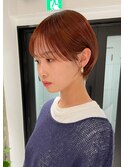 ショートボブくびれショートアプリコットオレンジ20代30代40代