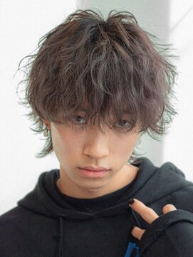 ハク アトリエ(HaKU atelier) 波打ちパーマ×ドライ質感マッシュウルフメンズ無造作アッシュ