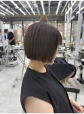 美髪シアーカラー髪質改善レイヤーカット切りっぱなしボブ
