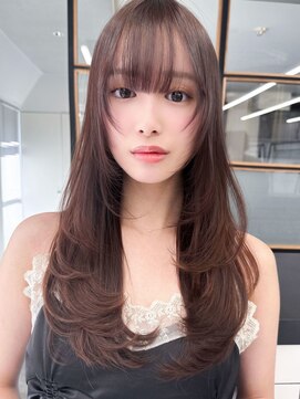 アース 市川店(HAIR & MAKE EARTH) 秋艶◎ぱっつん顔周りレイヤー×ミディアム