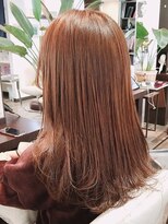 トゥルートラスト アン 下石田店(True Trust un)&nbsp;アプリコットベージュナチュラル内巻きロングスタイル