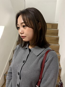 ヨーク(YOKE) 【YOKE】レイヤーボブナチュラルブラウン顔周りレイヤー髪質改善