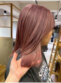 ピンクベージュ【20代/30代/イルミナカラー/縮毛矯正/髪質改善】