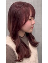 ルネシミズ(Rune shimizu)&nbsp;チェリーカラー×流れる顔周りカット