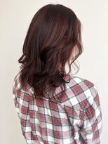 アヴァンセ サニー美容室 ピンクベージュ ミディアムレイヤー 髪質改善 ゆる巻き