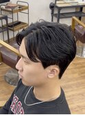 メンズダウンパーマ　センターパート