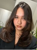 韓国ヘアーハッシュカットレイヤーカットハイライトカラー