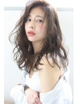 ブラン 梅田(Blanc)&nbsp;【Blanc/梅田】無造作ラフカール＿ベージュカラーセミロングs