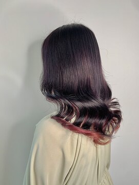 ピークスヘア(peaks hair) 大人気のパープルカラーにインナーピンク