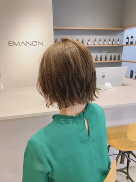 フランチェスカドット(francesca.) ミルクティーベージュ×切りっぱなしボブ【竹中慎治】梅田