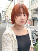 【CAF 照下 ビタミンオレンジ×切りっぱなしボブウルフ】