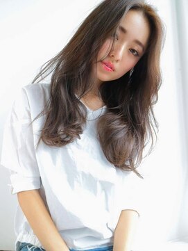 ソヨン さいたま新都心店(SOYON) 韓国風センターパート　リラクシーロング　フォギーベージュ