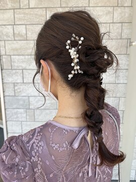 アメイジングヘアー 千歳店(AMAZING HAIR) 編みおろし/ヘアセット/結婚式/お呼ばれ/洋装/和装/ロングヘア