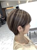 ハイライトショートボブ