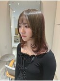 ベージュ×ピンク