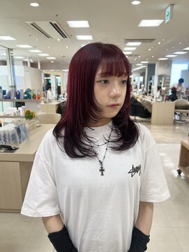 シャルムバイケンジ(Charm.by KENJE) ブリーチ/ブリーチカラー/レッドカラー/レイヤーカット／銀座