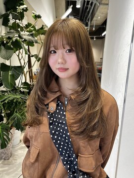 リル 茅ヶ崎(Liru:) イメチェン/ピンクベージュ/アンブレラカラー/前髪/茅ヶ崎