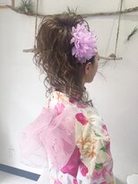 浴衣でモリモリポニーテールアレンジ