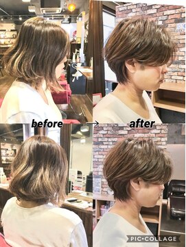 アクティフ(actif) 40代50代60代70代 抜け感ショートヘア -名古屋の美容室actif-