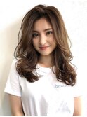 かきあげ前髪レイヤーカット美人くびれカール　【千葉】
