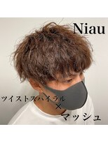 ニアウ 太田店(Niau)&nbsp;ツイストスパイラルパーマ波巻きスパイラルパーマメンズカラー
