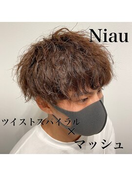 ニアウ 太田店(Niau) ツイストスパイラルパーマ波巻きスパイラルパーマメンズカラー