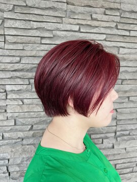 ハイバレーヘアーメゾン(HIGH VALLEY HAIRMAISON) ハンサムショートピンクコーラルベージュショートボブ