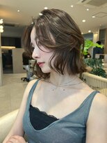  ジーナ 大阪茨木(Zina)&nbsp;髪質改善＊ウェーブミディアムアッシュボブ＊【Zina大阪茨木】