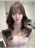 韓国風レイヤー ミディアムレイヤー ワンホンヘアハッシュカット