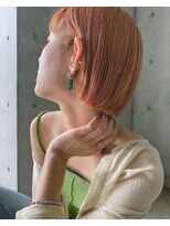 ロミー 本厚木(ROMMY.) 本厚木◎小顔パッツンボブ◎アプリコットオレンジ◎ダブルカラー