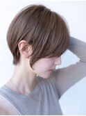 20代30代前下がりショートボブ白髪ぼかしハイライト縮毛矯正