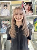 レイヤーカット/ホワイトミルクティー/ケアブリーチ/銀座