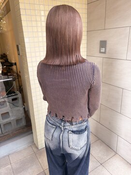 シロ(siro) 切りっぱなしミディアム ピンクベージュ