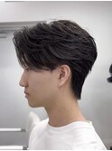 毛流れセンターパートフェザーパーマフェザーショート