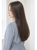 42. 髪質改善カラーエステ/ロングストレート/グレージュ