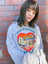 ハル ヘアスタジオ(haRu hair studio)&nbsp;シアーグリーン×レイヤーミディアム