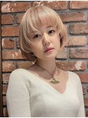 ブロンドベージュ/ボブ/外国人風